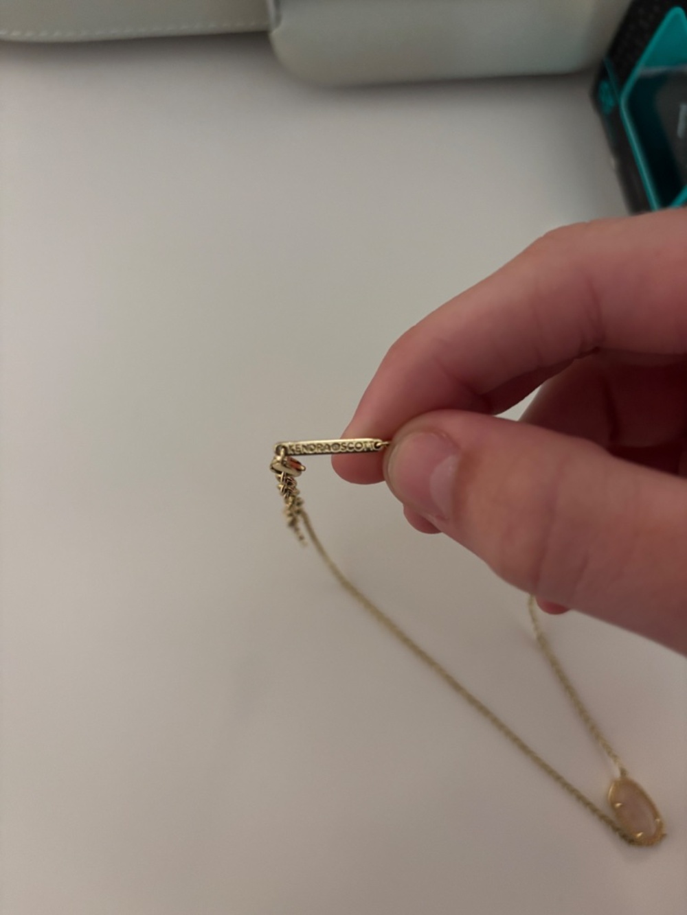 Kendra Scott Rose Quartz necklace - Picture 3 of 4